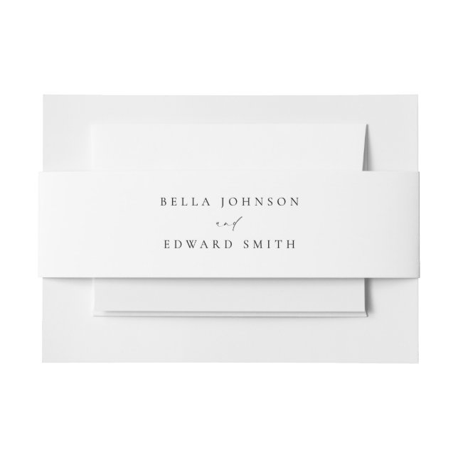 Simple Elegant Modern Wedding Invitation Belly Band (Front Example)