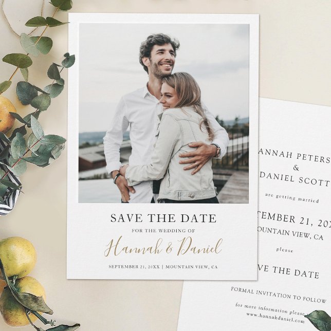 Simple Elegant Modern Wedding Photo Save The Date (Creator Uploaded)