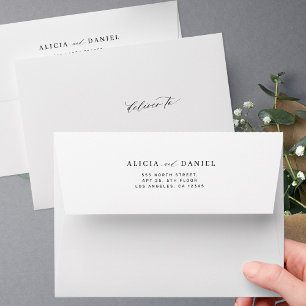 Simple elegant modern wedding return address  envelope