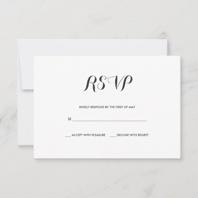 Simple Elegant | Modern Wedding RSVP Card (Front)