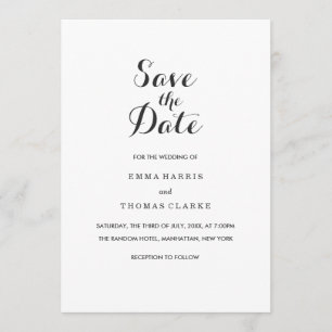 Simple Elegant Modern Wedding Save The Date Card