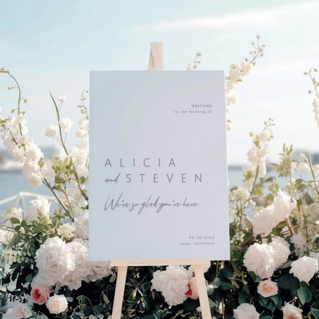 Simple Elegant Modern Wedding Welcome Sign (Simple Elegant Modern Wedding Welcome Sign)