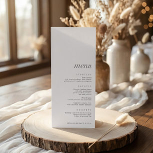 Simple Elegant Modern Wedding with Thank You Back Menu