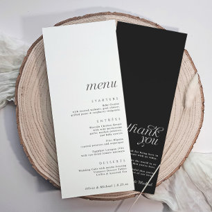 Simple Elegant Modern Wedding with Thank You Back Menu