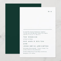 Simple Elegant Monogram Emerald Green Wedding