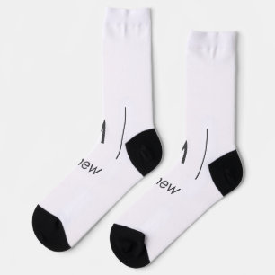 Simple elegant monogram groomsman man lines name  socks