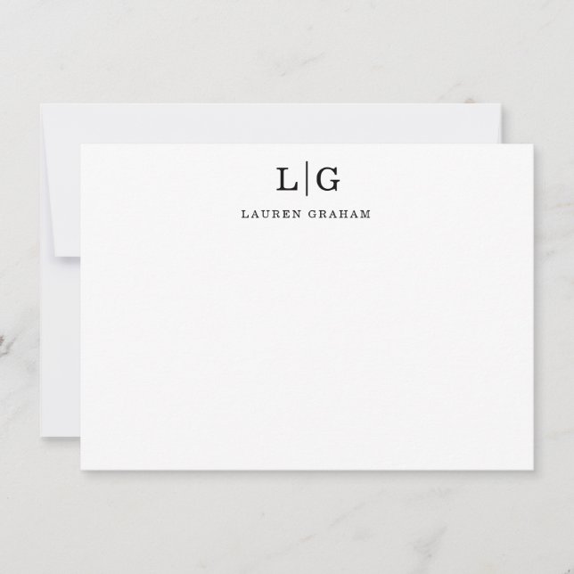 Simple Elegant Monogram Initial Card (Front)