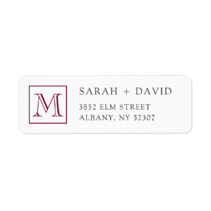 Simple Elegant Monogram Initial Return Address