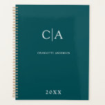 Simple, elegant monogram invitation planner<br><div class="desc">Modern,  simple,  elegant monogram invitation planner,  teal.
Just edit your product in a few minutes. You can change the font/size/colour and position using "further personalise".</div>
