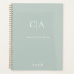 Simple, elegant monogram invitation planner<br><div class="desc">Modern,  simple,  elegant wedding card in light green,  grey
Just edit your product in a few minutes. You can change the font/size/colour and position using "further personalise".</div>