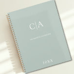 Simple, elegant monogram invitation planner<br><div class="desc">Modern,  simple,  elegant wedding card in light green,  grey
Just edit your product in a few minutes. You can change the font/size/colour and position using "further personalise".</div>