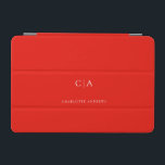 Simple, elegant monogram iPad mini cover<br><div class="desc">Modern,  simple,  elegant monogram ipad,  red.
Just edit your product in a few minutes. You can change the font/size/colour and position using "further personalise".</div>