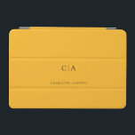 Simple, elegant monogram iPad mini cover<br><div class="desc">Modern,  simple,  elegant monogram ipad,  yellow.
Just edit your product in a few minutes. You can change the font/size/colour and position using "further personalise".</div>