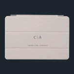 Simple, elegant monogram iPad mini cover<br><div class="desc">Modern,  simple,  elegant monogram ipad,  grey.
Just edit your product in a few minutes. You can change the font/size/colour and position using "further personalise".</div>