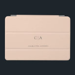 Simple, elegant monogram iPad mini cover<br><div class="desc">Modern,  simple,  elegant monogram ipad,  lightpeach.
Just edit your product in a few minutes. You can change the font/size/colour and position using "further personalise".</div>