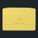 Simple, elegant monogram iPad mini cover<br><div class="desc">Modern,  simple,  elegant monogram ipad,  summeryellow.
Just edit your product in a few minutes. You can change the font/size/colour and position using "further personalise".</div>