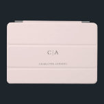 Simple, elegant monogram iPad mini cover<br><div class="desc">Modern,  simple,  elegant monogram ipad,  lightpink.
Just edit your product in a few minutes. You can change the font/size/colour and position using "further personalise".</div>