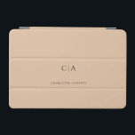 Simple, elegant monogram iPad mini cover<br><div class="desc">Modern,  simple,  elegant monogram ipad,  lightbrown.
Just edit your product in a few minutes. You can change the font/size/colour and position using "further personalise".</div>