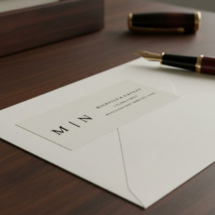 Simple elegant monogram minimalist black and white