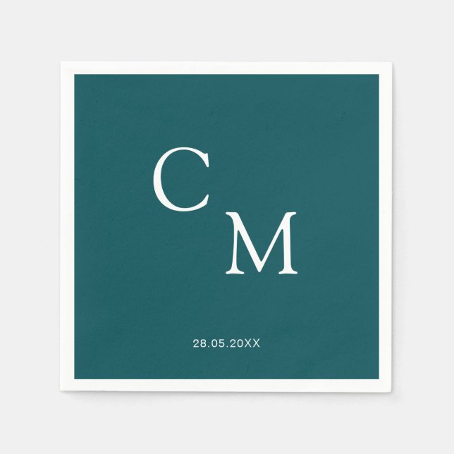 Simple elegant monogram napkin (Front)