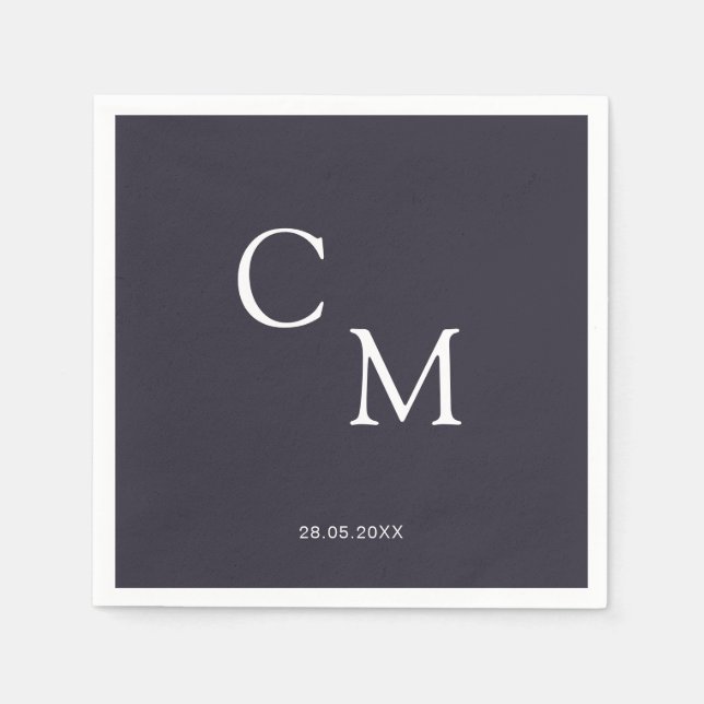 Simple elegant monogram napkin (Front)