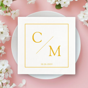 Simple elegant monogram napkin