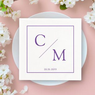 Simple elegant monogram napkin