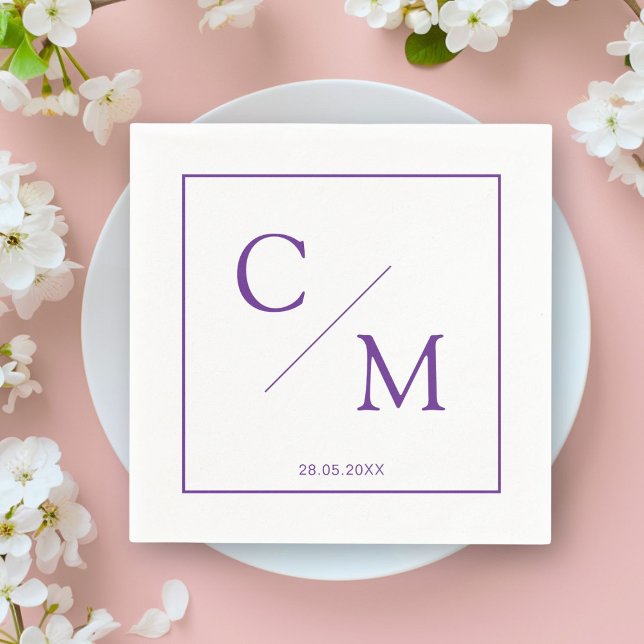 Simple elegant monogram napkin (Personalized simple elegant monogram napkin)