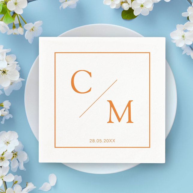 Simple elegant monogram napkin (Personalized simple elegant monogram napkin)