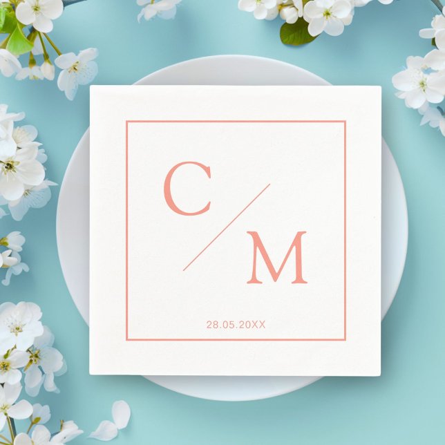 Simple elegant monogram napkin (Personalized simple elegant monogram napkin)