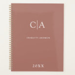 Simple, elegant monogram planner<br><div class="desc">Modern,  simple,  elegant monogram planner,  brown.
Just edit your product in a few minutes. You can change the font/size/colour and position using "further personalise".</div>