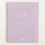 Simple, elegant monogram planner<br><div class="desc">Modern,  simple,  elegant monogram planner,  purple.
Just edit your product in a few minutes. You can change the font/size/colour and position using "further personalise".</div>