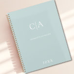 Simple, elegant monogram planner<br><div class="desc">Modern,  simple,  elegant monogram planner,  mint.
Just edit your product in a few minutes. You can change the font/size/colour and position using "further personalise".</div>