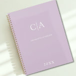Simple, elegant monogram planner<br><div class="desc">Modern,  simple,  elegant monogram planner,  purple.
Just edit your product in a few minutes. You can change the font/size/colour and position using "further personalise".</div>