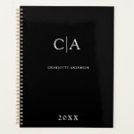 Simple, elegant monogram planner<br><div class="desc">Modern,  simple,  elegant monogram planner,  black.
Just edit your product in a few minutes. You can change the font/size/colour and position using "further personalise".</div>