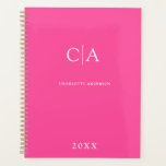 Simple, elegant monogram planner<br><div class="desc">Modern,  simple,  elegant monogram planner,  pink.
Just edit your product in a few minutes. You can change the font/size/colour and position using "further personalise".</div>