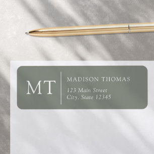 Simple Elegant Monogram Return Address
