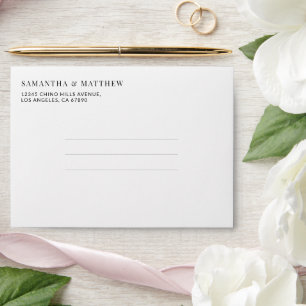 Simple Elegant Monogram Wedding Envelope