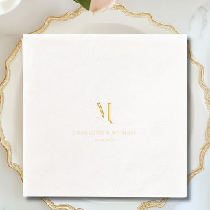Simple, elegant, monogram, wedding foil napkins