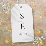 Simple Elegant Monogram Wedding Gift Tags<br><div class="desc">These chic modern gift tags can be personalised with your monogram initials and special date. Designed by Thisisnotme©</div>
