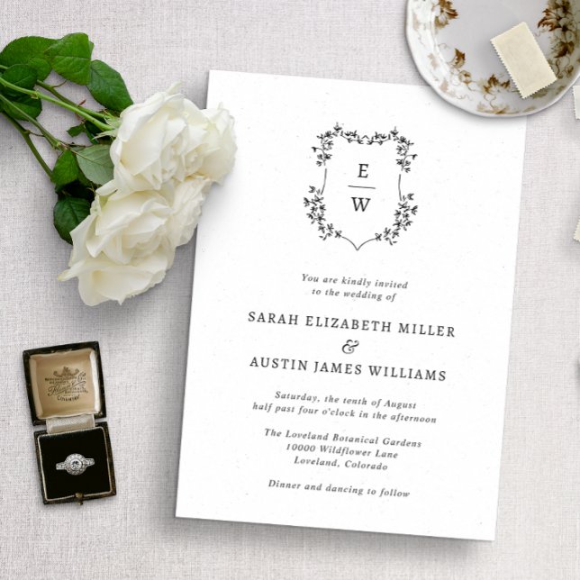Simple Elegant Monogram Wedding Invitation (Creator Uploaded)