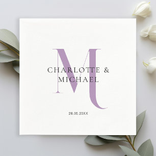 Simple, elegant, monogram wedding napkins