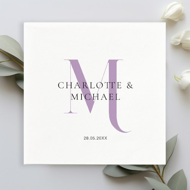 Simple, elegant, monogram wedding napkins (Creator Uploaded)