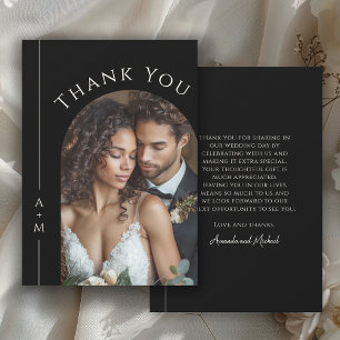 Simple Elegant Monogram Wedding Photo Thank You Card