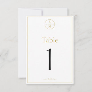 Simple Elegant Monogram Wedding Table Numbers