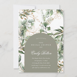 Simple Elegant Moss Arch Eucalyptus Pampas Boho Invitation