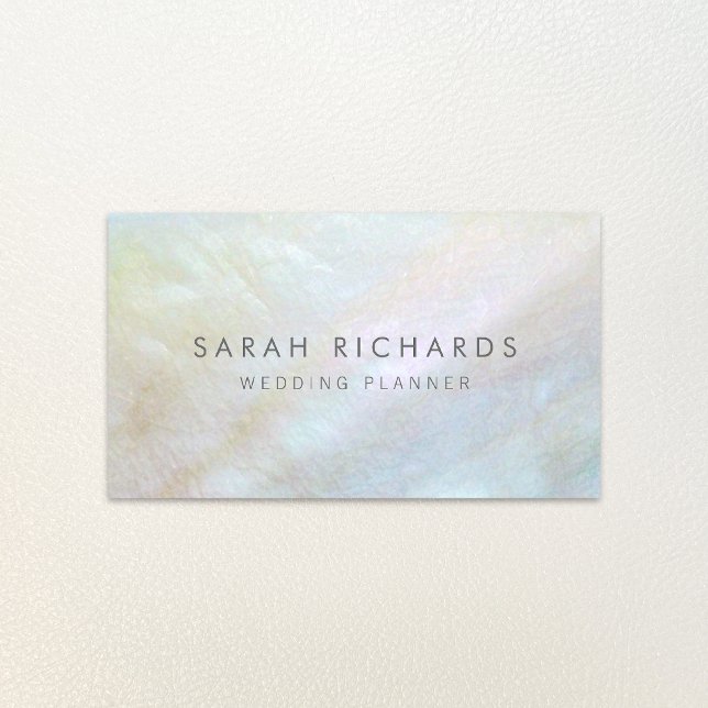 Simple Elegant Mother of Pearl Business Cards (Creator Uploaded)
