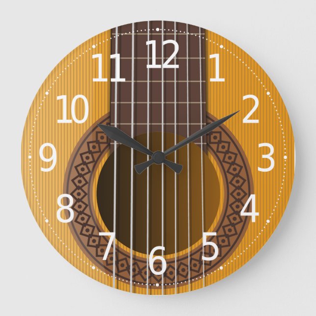 Simple Elegant Musical Guitar | Wall Clock (Front)