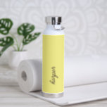 Simple Elegant Name Yellow Modern Water Bottle<br><div class="desc">Modern water bottle featuring a simple and minimalist design with your name in an elegant script over a yellow background.  A cute design perfect for a girly girl.</div>