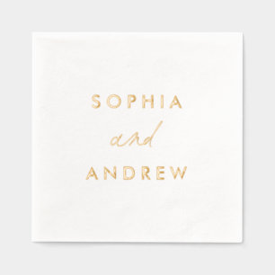 Simple Elegant Names Wedding Foil Napkins